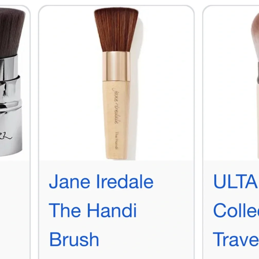 Jane Iredale Makeup Brush with Brown Bristles and Tan Handle